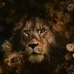 100x150 / 80x120 / 60x90cm -  Exclusive - KRUGER - Dieren - A Lion's Portrait Leeuw - Glasschilderij - meubelboutique.nl