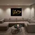 100x150 / 80x120 / 60x90cm (liggend) - Exclusive - Special - Gouden Veren Mary - Glasschilderij - meubelboutique.nl