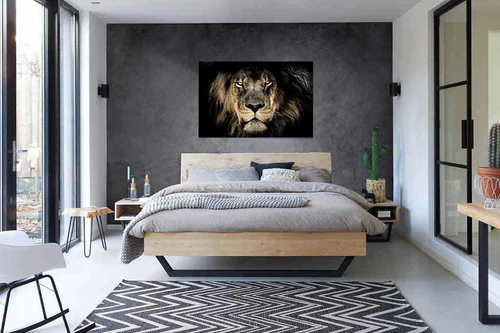 glasschilderij-leeuw-bed