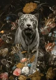 150x100 / 120x80 / 90x60cm - exclusive - kruger - tijger still leven - glasschilderij - meubelboutique. Nl